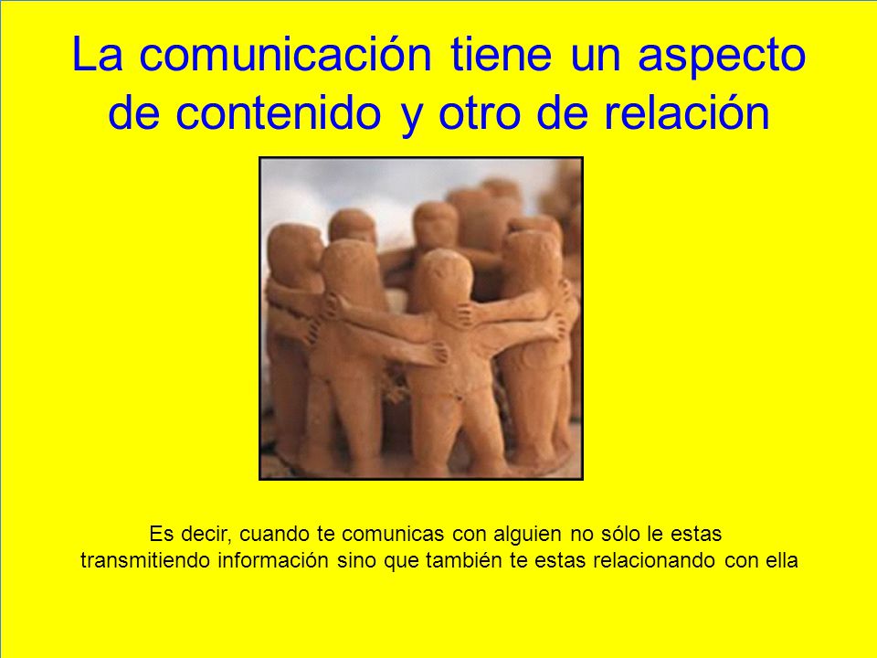 La comunicación tiene un aspecto de contenido y otro de relación