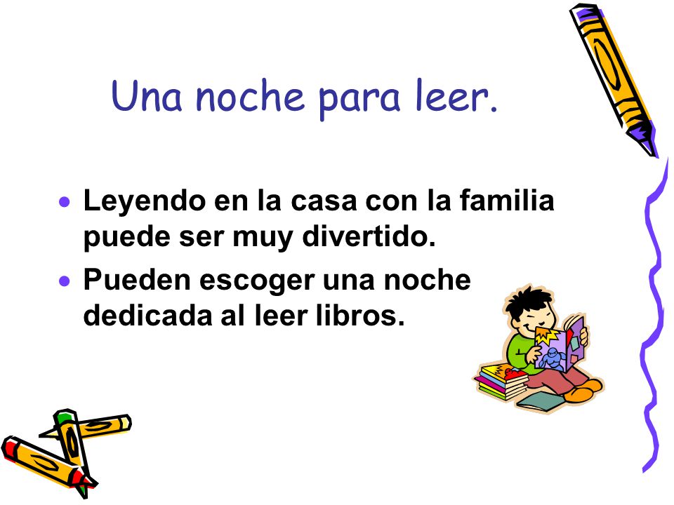 Una noche para leer. Leyendo en la casa con la familia puede ser muy divertido.