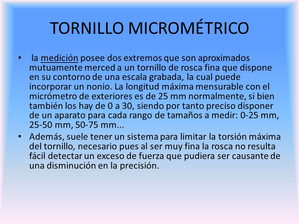 TORNILLO MICROMÉTRICO