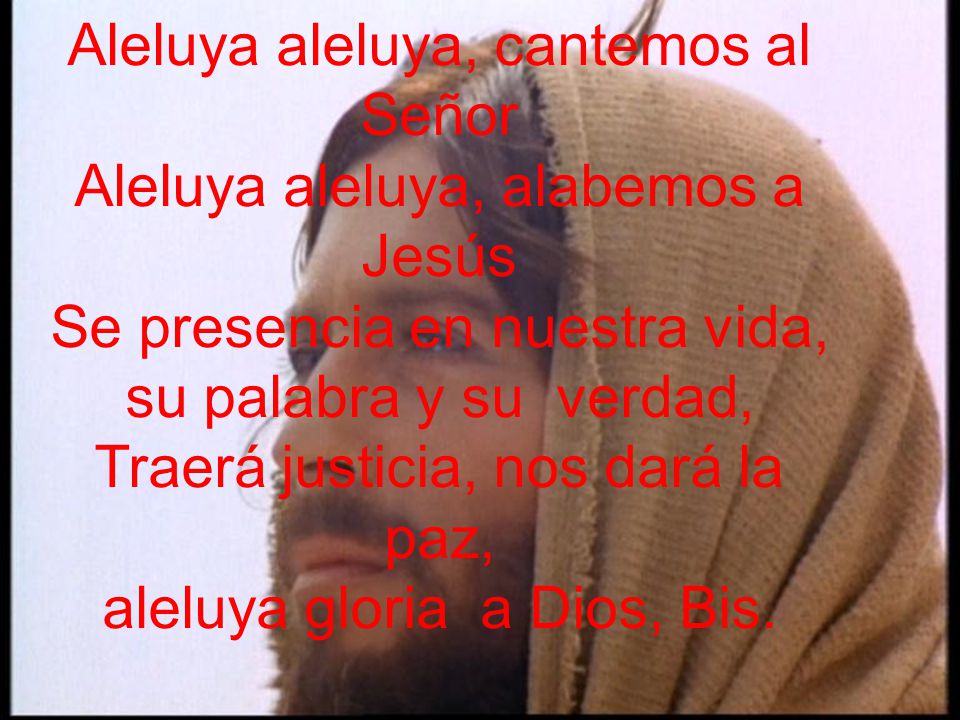 Aleluya aleluya, cantemos al Señor Aleluya aleluya, alabemos a Jesús