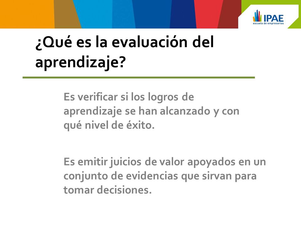 ¿Qué es la evaluación del aprendizaje