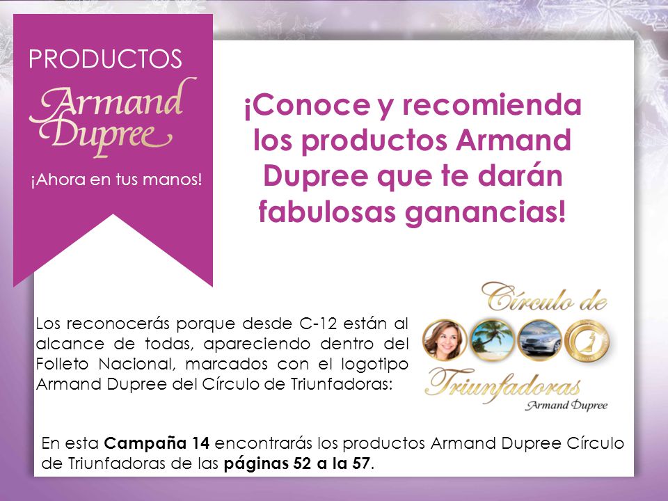 PRODUCTOS ¡Conoce y recomienda los productos Armand Dupree que te darán fabulosas ganancias! ¡Ahora en tus manos!