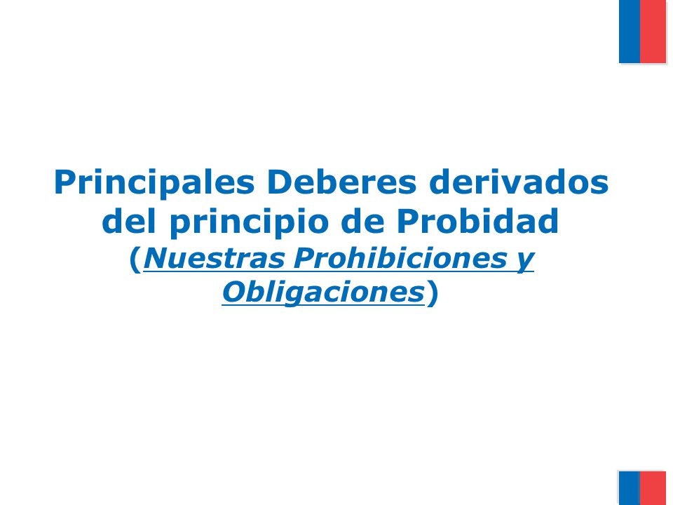Principales Deberes derivados del principio de Probidad