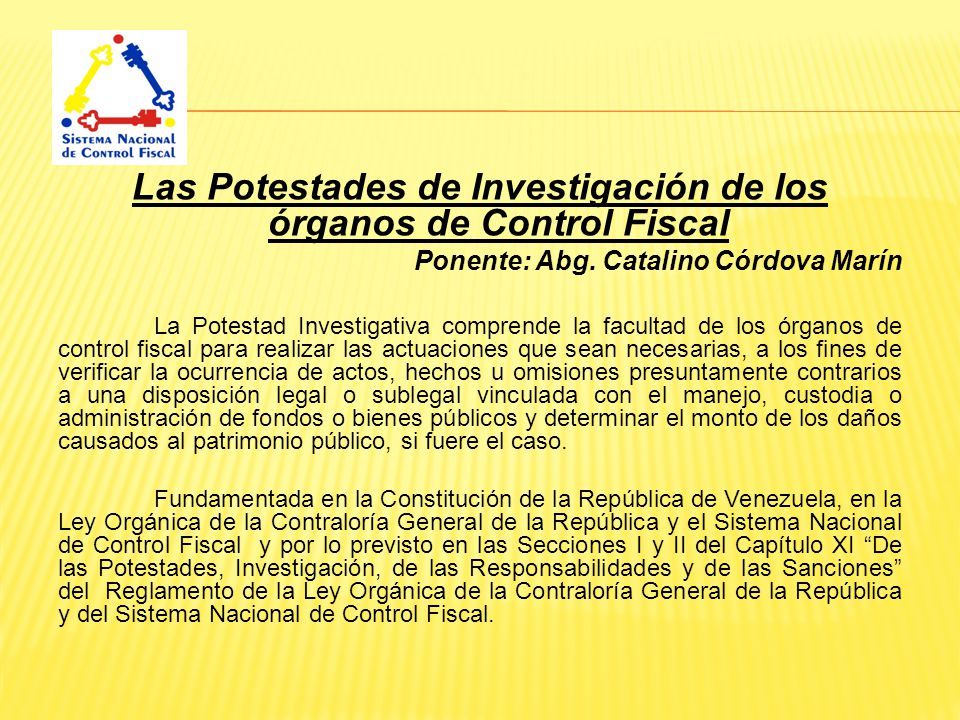 Las Potestades de Investigación de los órganos de Control Fiscal
