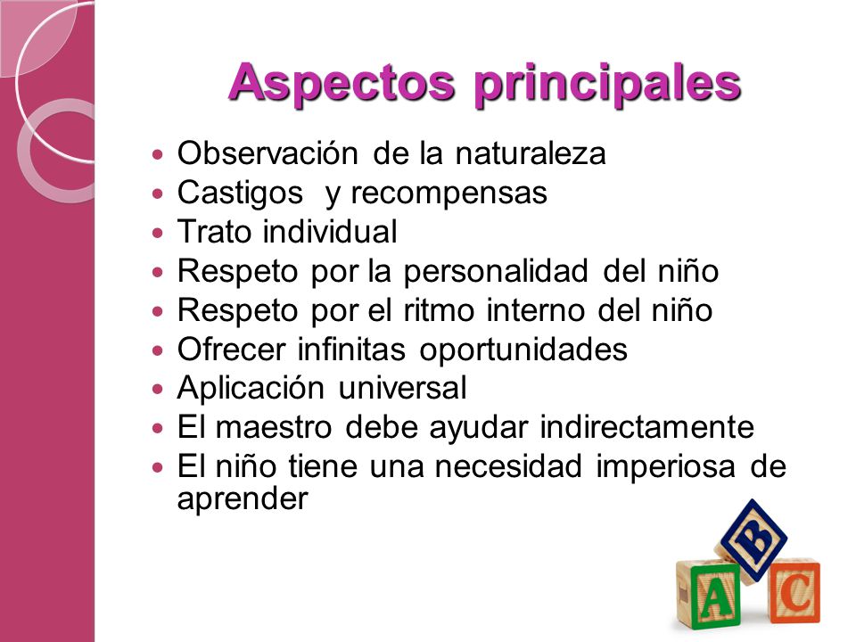 Aspectos principales Observación de la naturaleza
