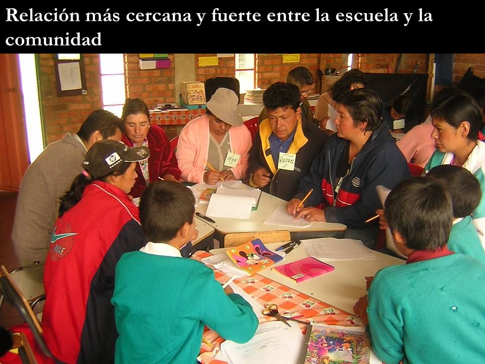 Relación más cercana y fuerte entre la escuela y la comunidad