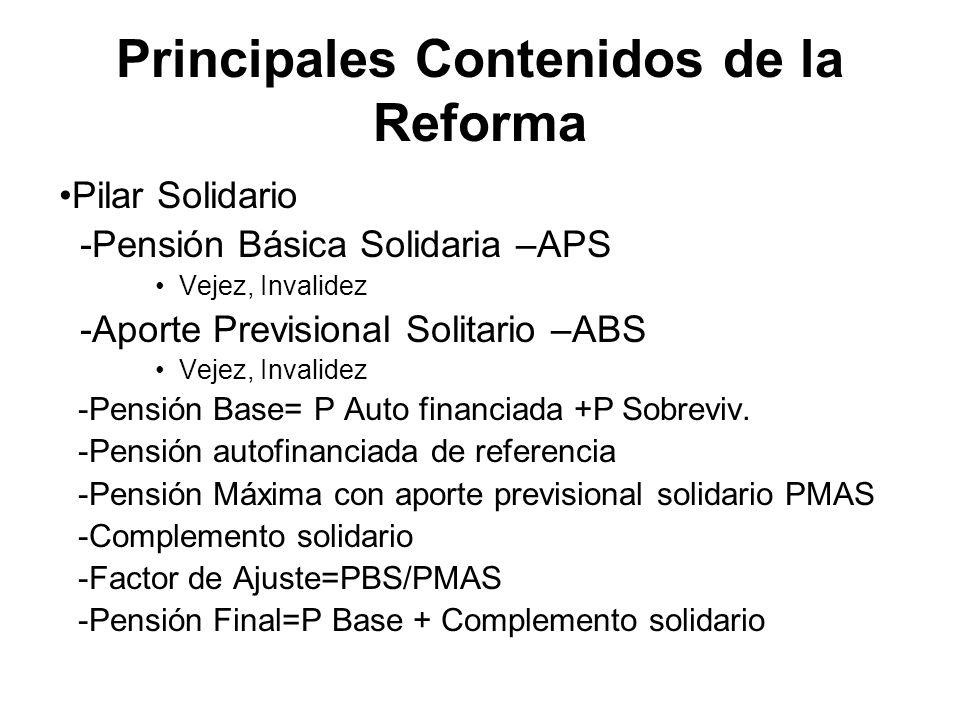 Principales Contenidos de la Reforma