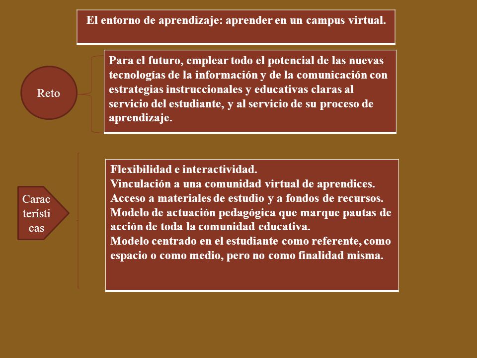 El entorno de aprendizaje: aprender en un campus virtual.