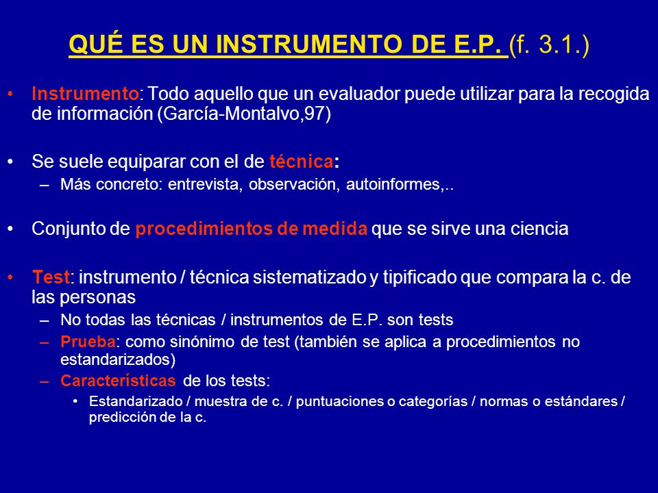 LOS INSTRUMENTOS DE EVALUACION PSICOLOGICA - ppt descargar