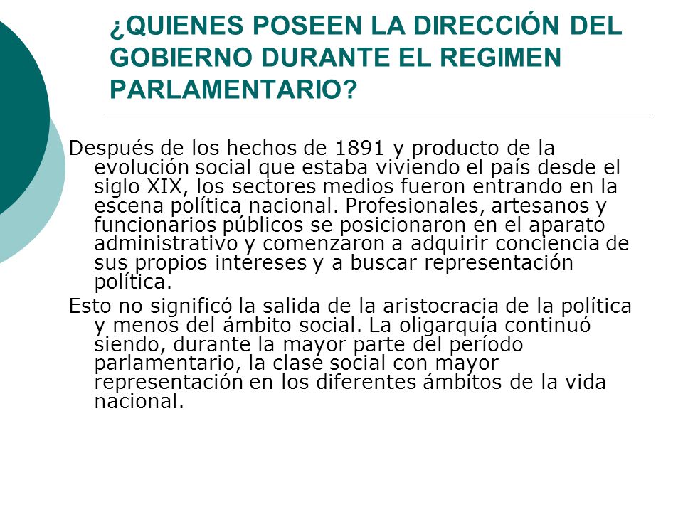 ¿QUIENES POSEEN LA DIRECCIÓN DEL GOBIERNO DURANTE EL REGIMEN PARLAMENTARIO