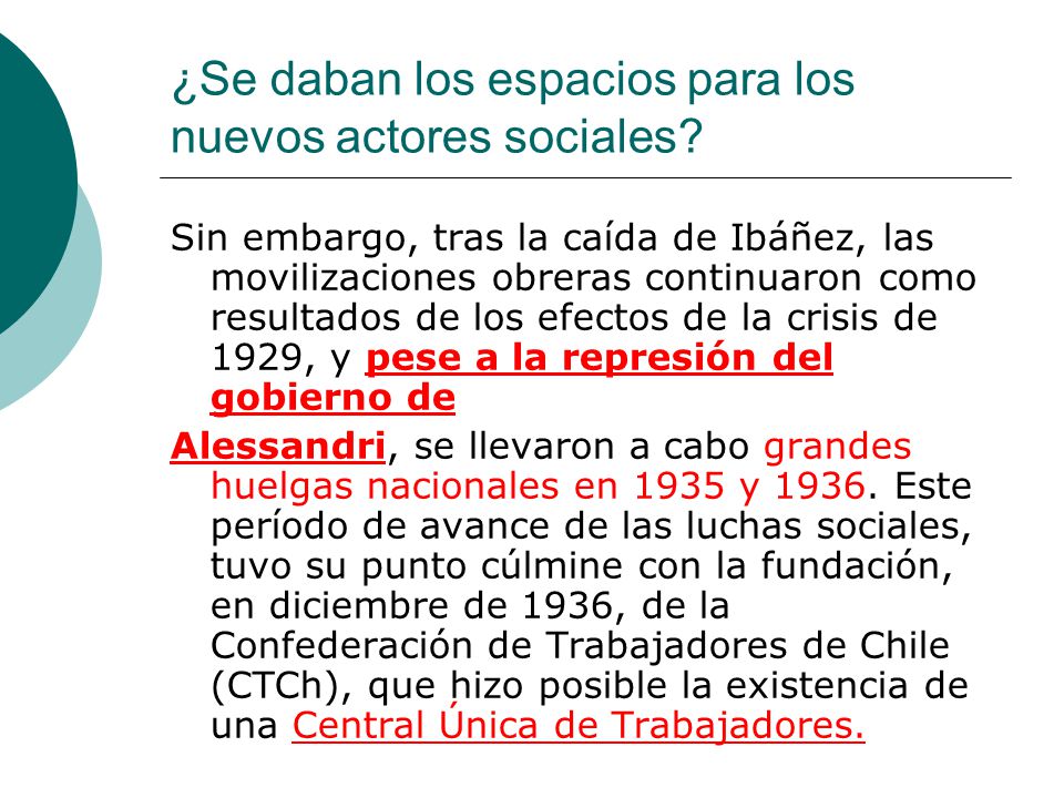 ¿Se daban los espacios para los nuevos actores sociales