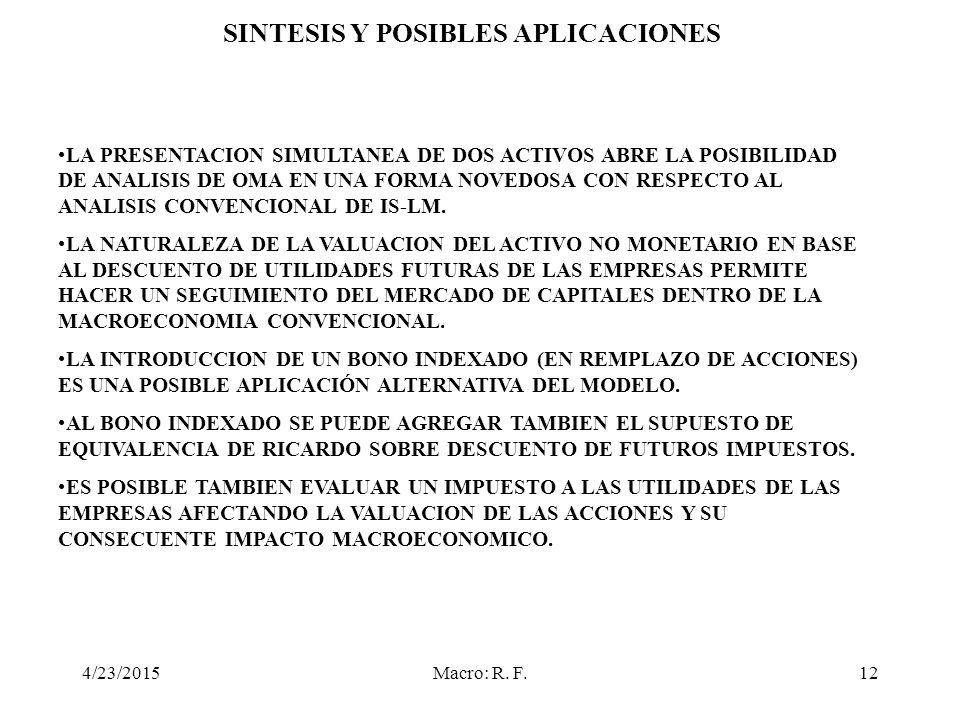 SINTESIS Y POSIBLES APLICACIONES