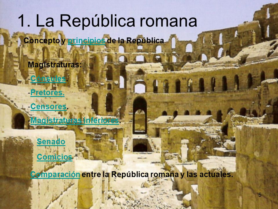 1. La República romana Concepto y principios de la República