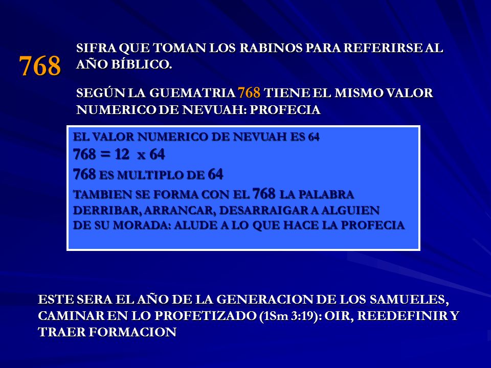 SIFRA QUE TOMAN LOS RABINOS PARA REFERIRSE AL AÑO BÍBLICO.