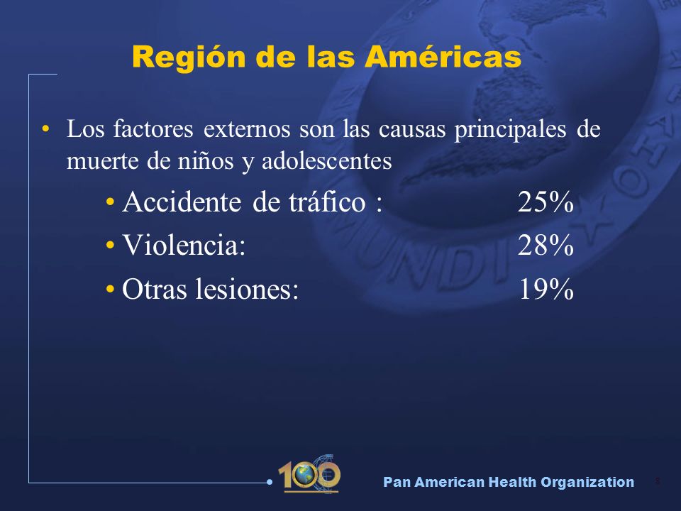 Accidente de tráfico : 25% Violencia: 28% Otras lesiones: 19%