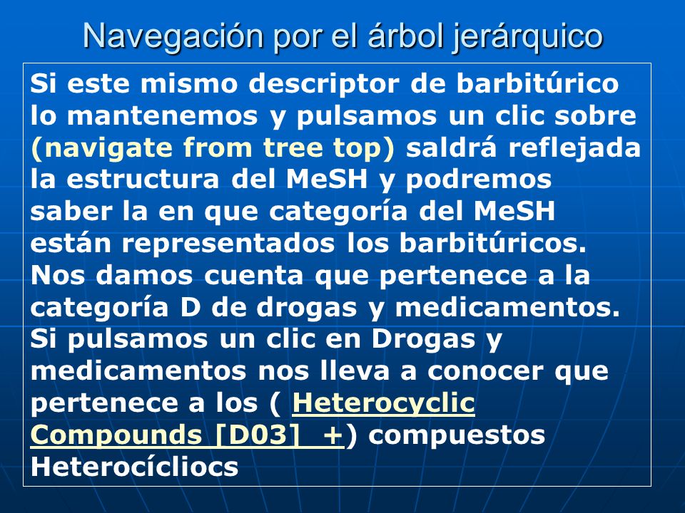 Navegación por el árbol jerárquico