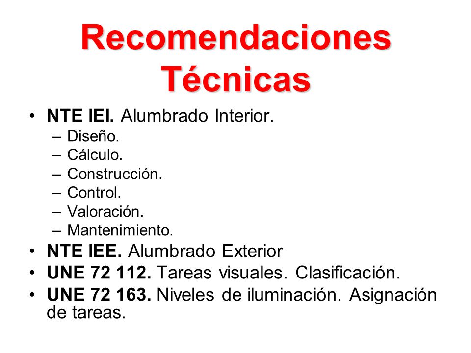 Recomendaciones Técnicas