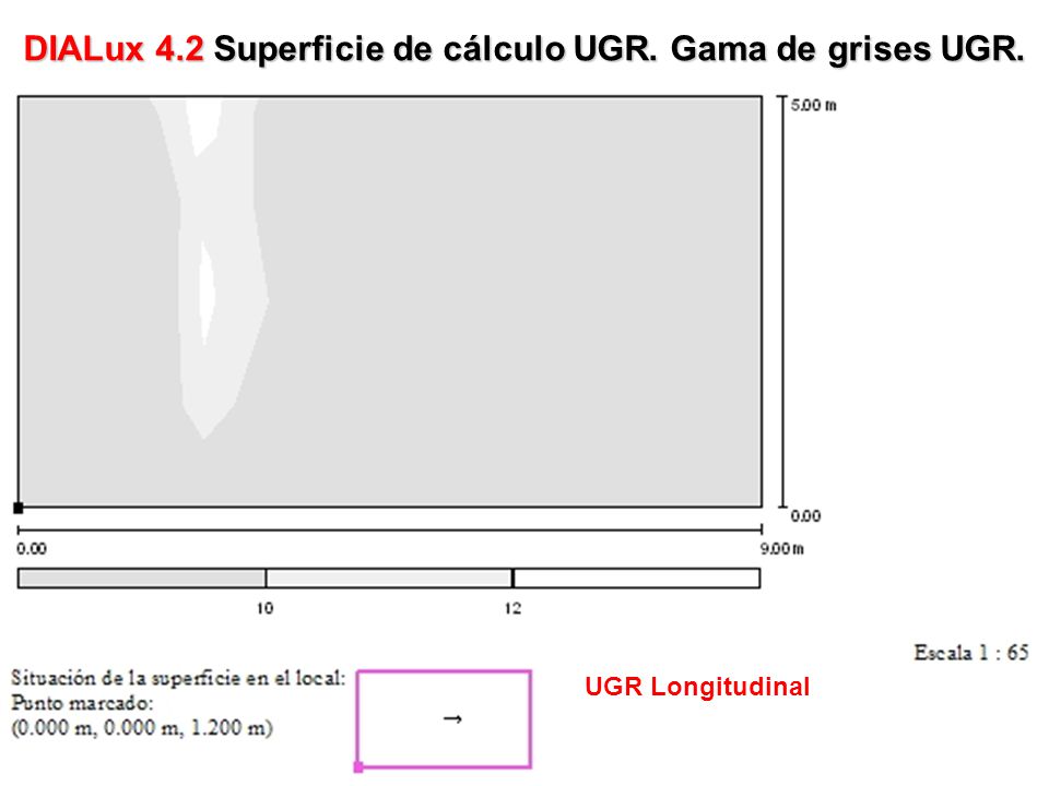 DIALux 4.2 Superficie de cálculo UGR. Gama de grises UGR.