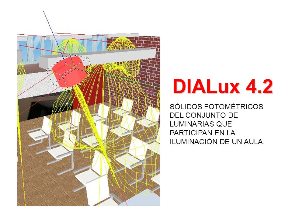 DIALux 4.2 SÓLIDOS FOTOMÉTRICOS DEL CONJUNTO DE LUMINARIAS QUE PARTICIPAN EN LA ILUMINACIÓN DE UN AULA.