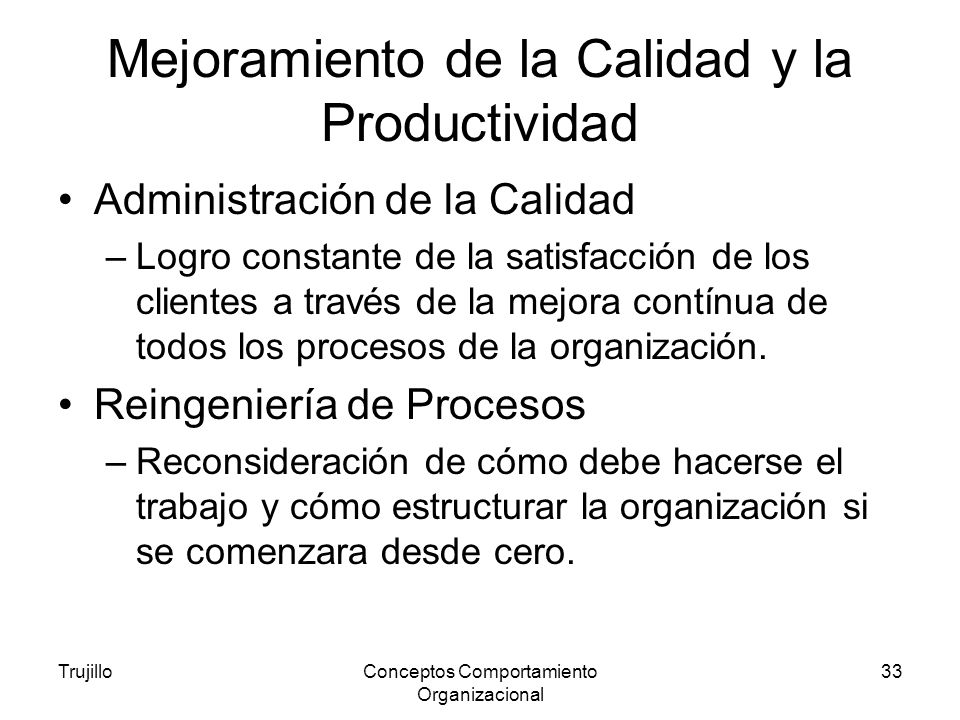Mejoramiento de la Calidad y la Productividad