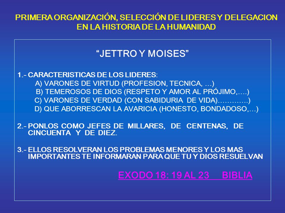 PRIMERA ORGANIZACIÓN, SELECCIÓN DE LIDERES Y DELEGACION EN LA HISTORIA DE LA HUMANIDAD