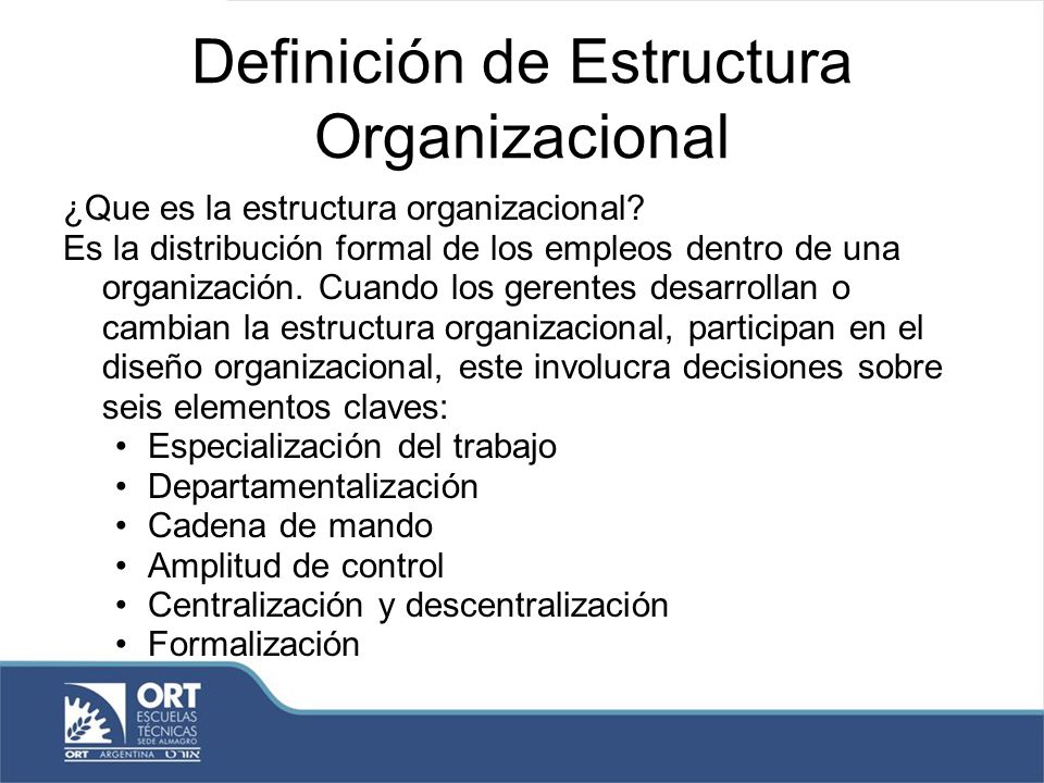 Definición de la estructura organizacional - ppt video online descargar