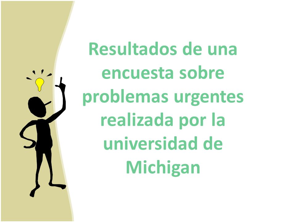 Resultados de una encuesta sobre problemas urgentes realizada por la universidad de Michigan