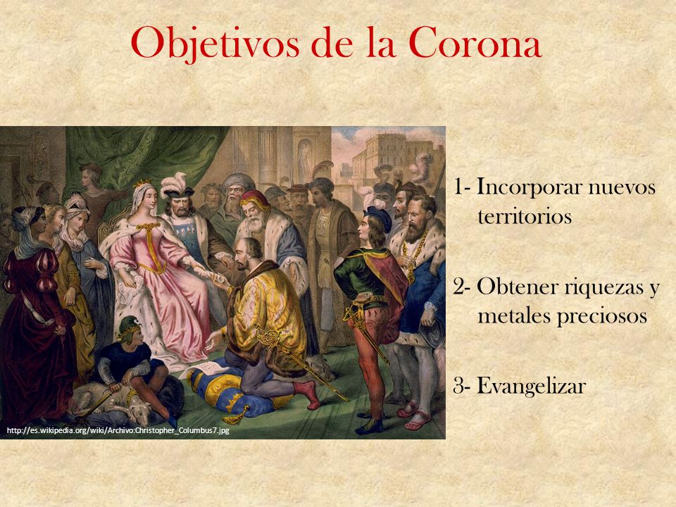 Objetivos de la Corona 1- Incorporar nuevos territorios