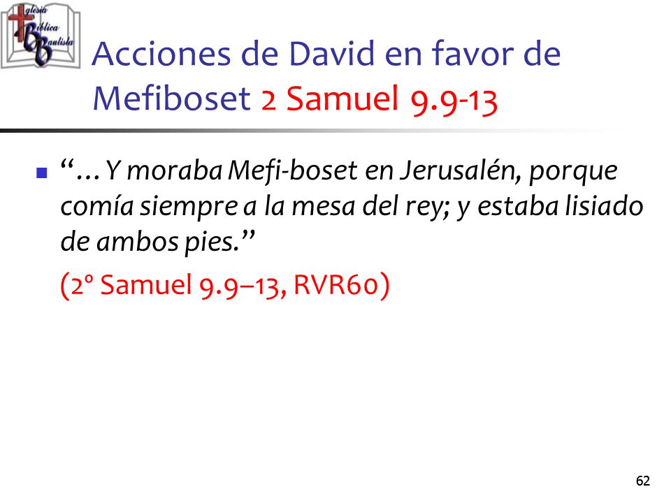 Acciones de David en favor de Mefiboset 2 Samuel