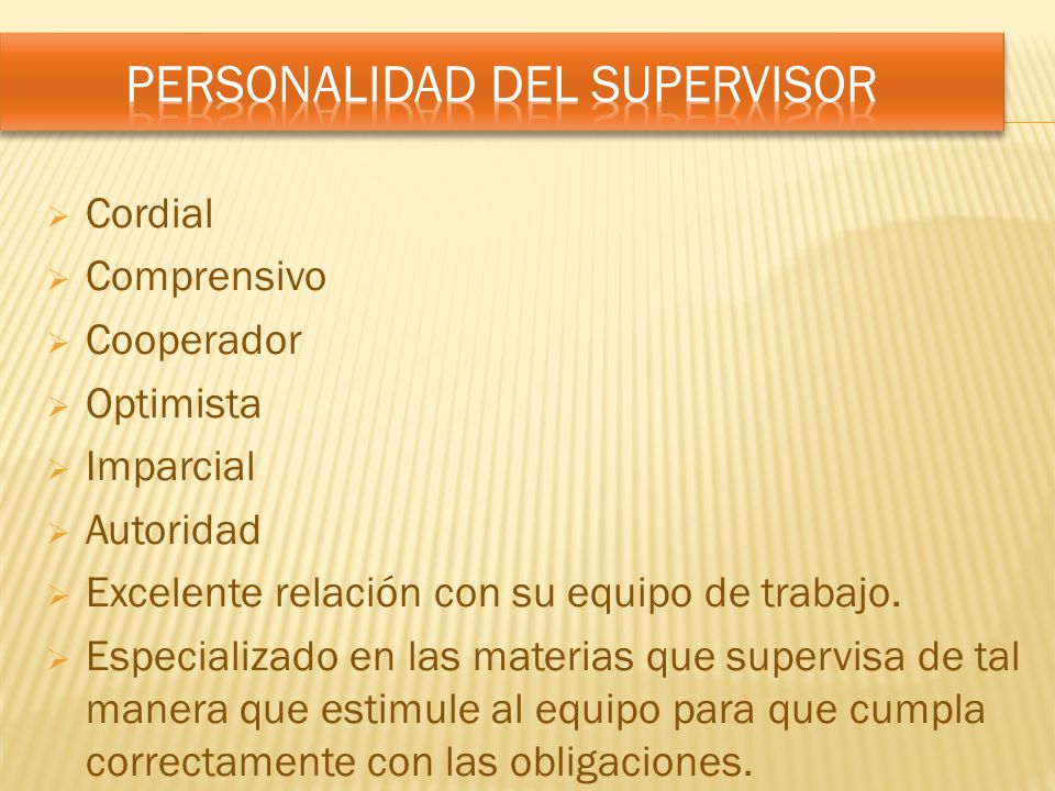 Personalidad del supervisor