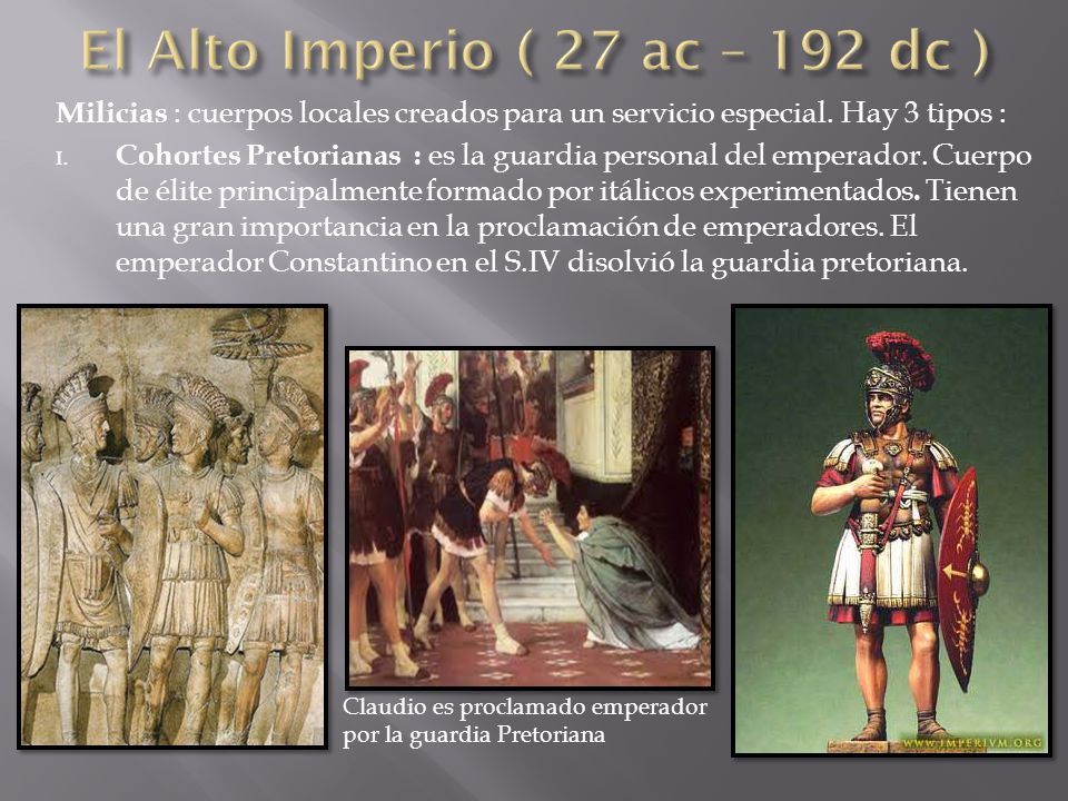 El Alto Imperio ( 27 ac – 192 dc )