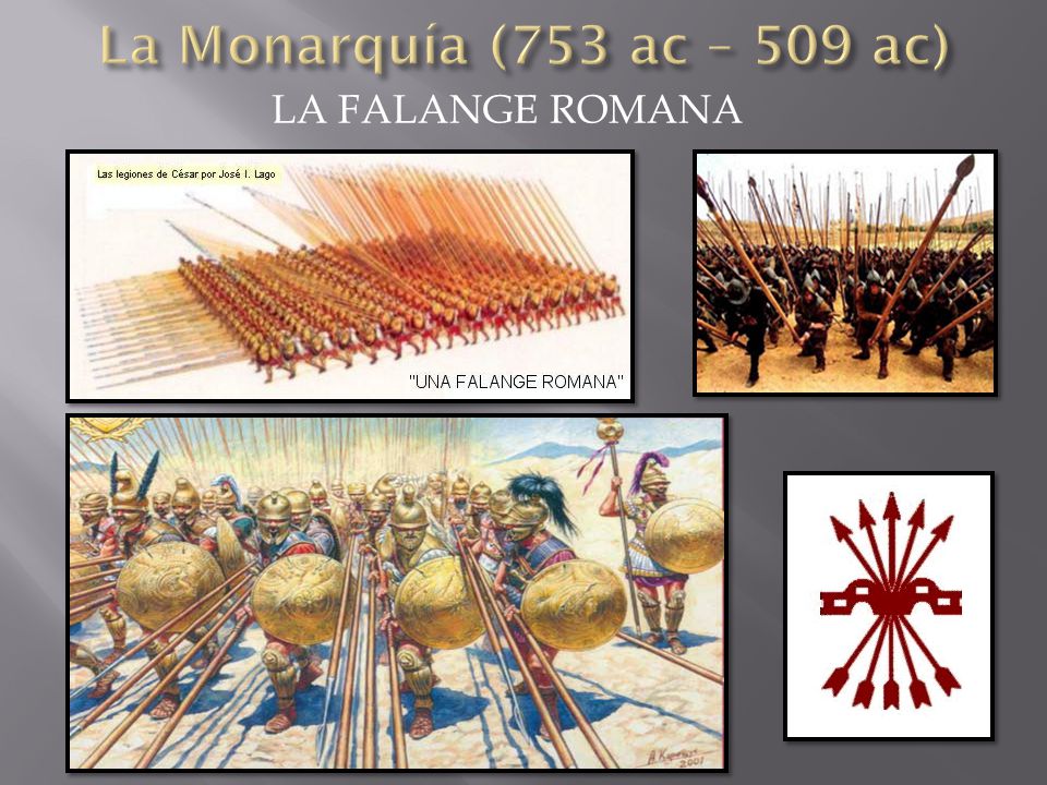La Monarquía (753 ac – 509 ac) LA FALANGE ROMANA