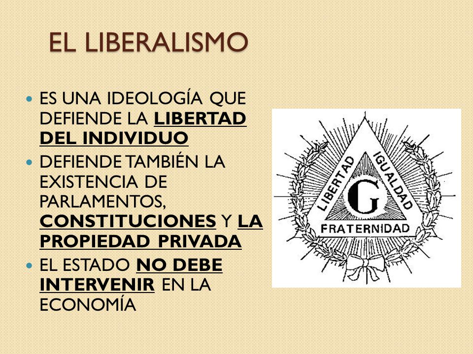 EL LIBERALISMO ES UNA IDEOLOGÍA QUE DEFIENDE LA LIBERTAD DEL INDIVIDUO