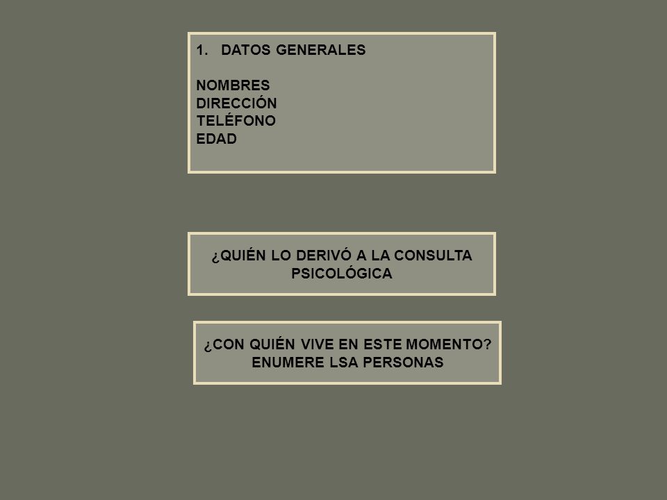 ¿QUIÉN LO DERIVÓ A LA CONSULTA ¿CON QUIÉN VIVE EN ESTE MOMENTO
