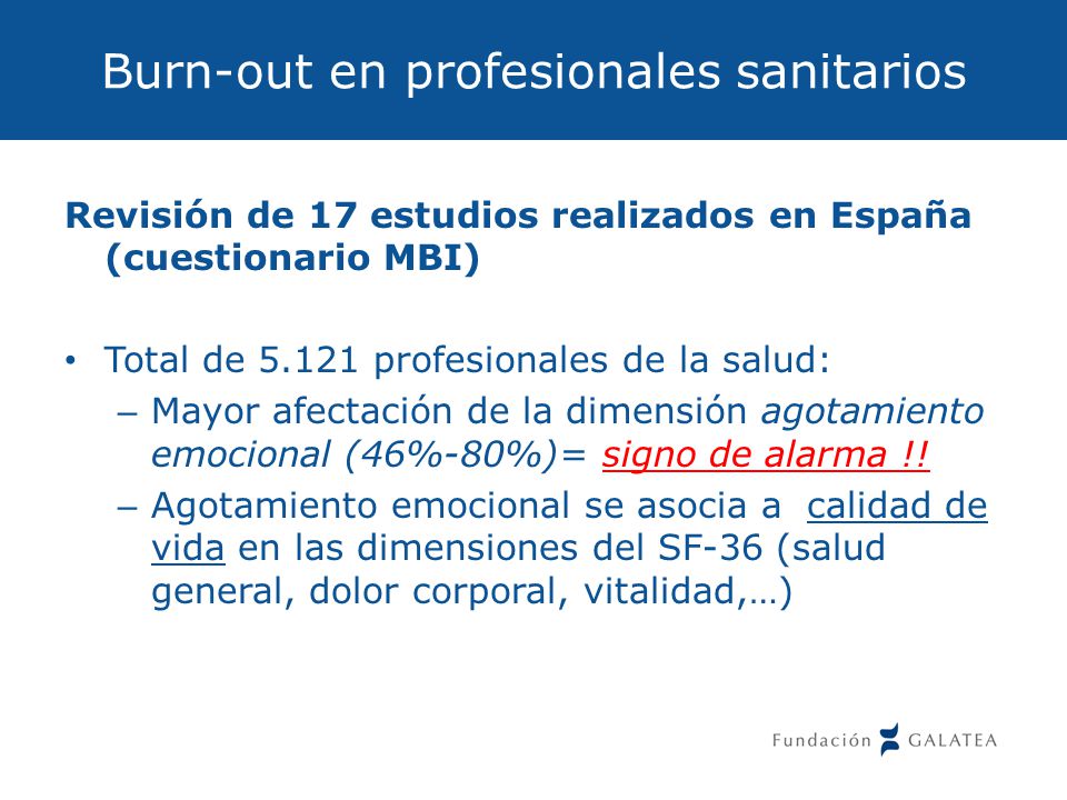 Burn-out en profesionales sanitarios