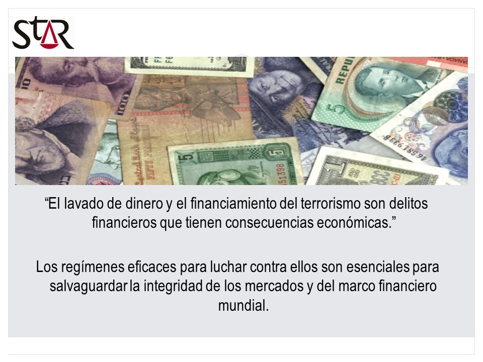 20 El lavado de dinero y el financiamiento del terrorismo son delitos financieros que tienen consecuencias económicas.