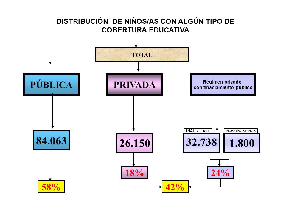 DISTRIBUCIÓN DE NIÑOS/AS CON ALGÚN TIPO DE con finaciamiento público