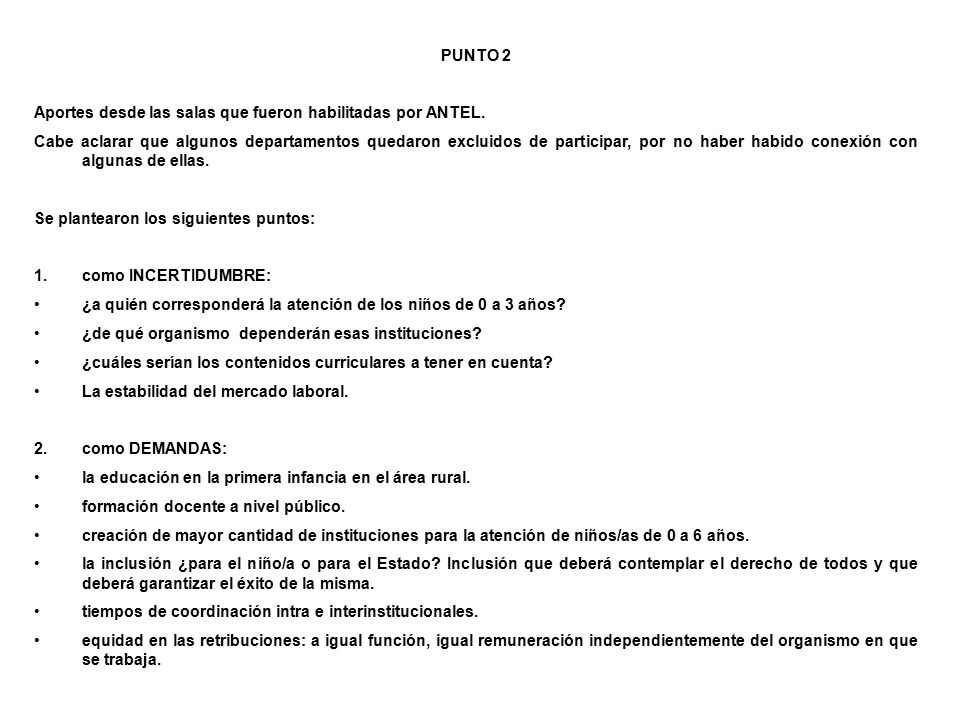 PUNTO 2 Aportes desde las salas que fueron habilitadas por ANTEL.
