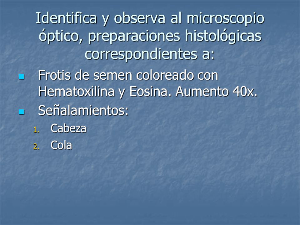 Identifica y observa al microscopio óptico, preparaciones histológicas correspondientes a: