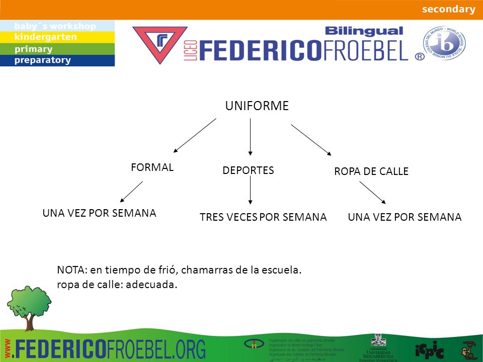 UNIFORME FORMAL DEPORTES ROPA DE CALLE UNA VEZ POR SEMANA