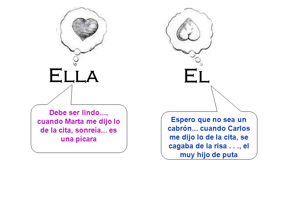 Ella El. Debe ser lindo..., cuando Marta me dijo lo de la cita, sonreía... es una pícara.