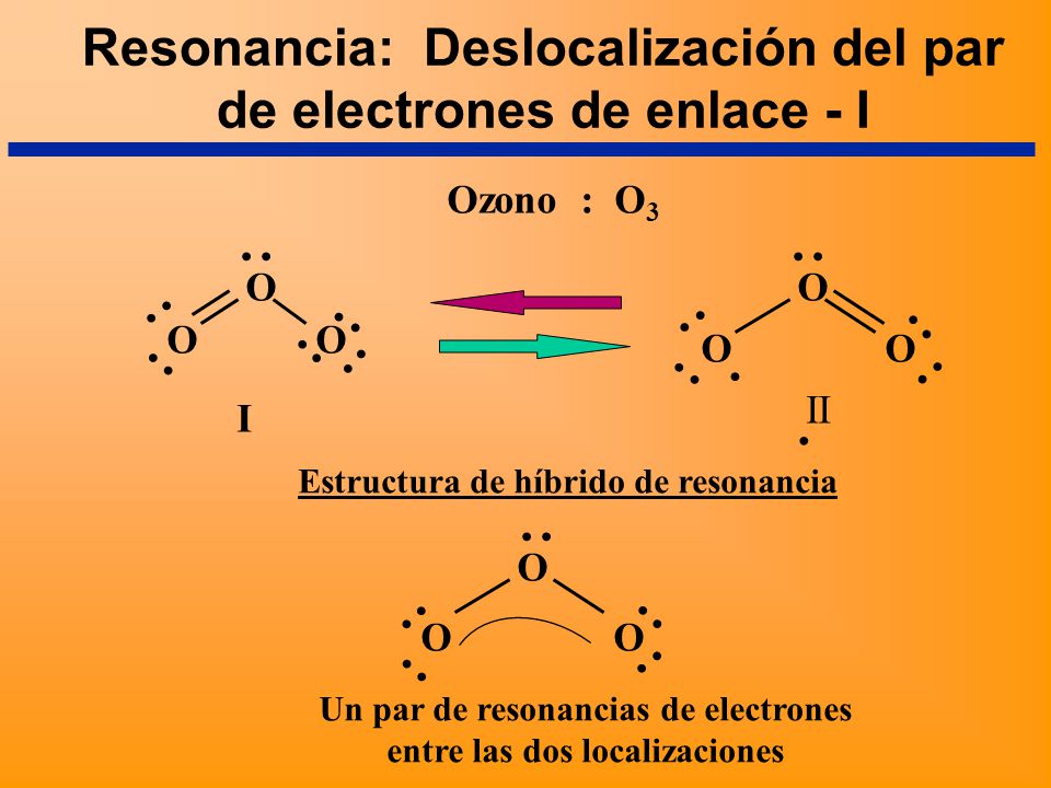 Resonancia: Deslocalización del par de electrones de enlace - I