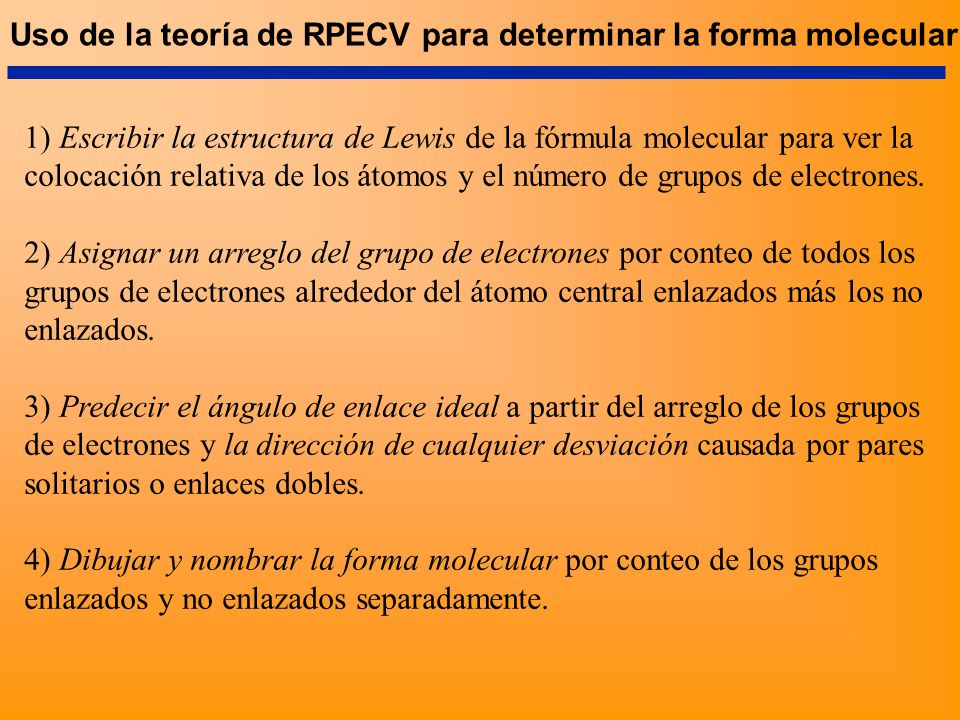 Uso de la teoría de RPECV para determinar la forma molecular