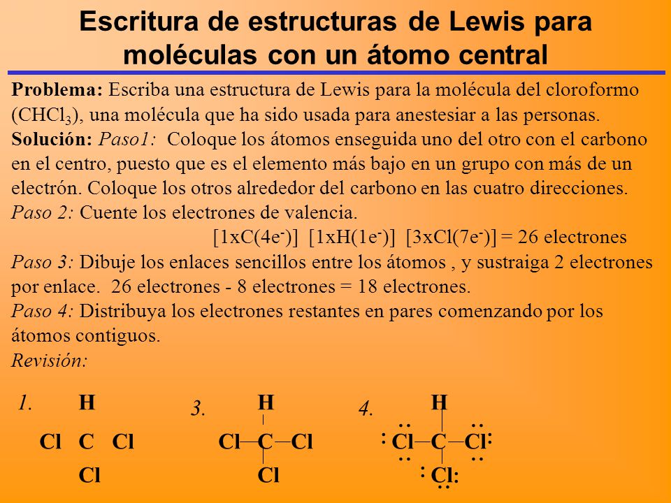 Escritura de estructuras de Lewis para moléculas con un átomo central