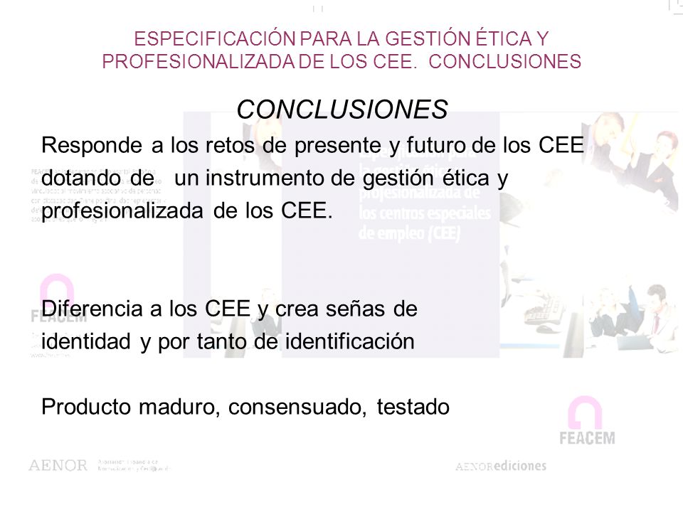 CONCLUSIONES Responde a los retos de presente y futuro de los CEE