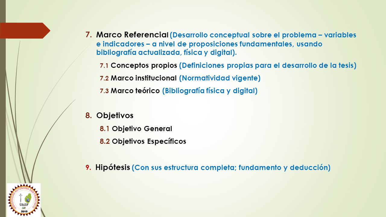 Marco Referencial (Desarrollo conceptual sobre el problema – variables e indicadores – a nivel de proposiciones fundamentales, usando bibliografía actualizada, física y digital).