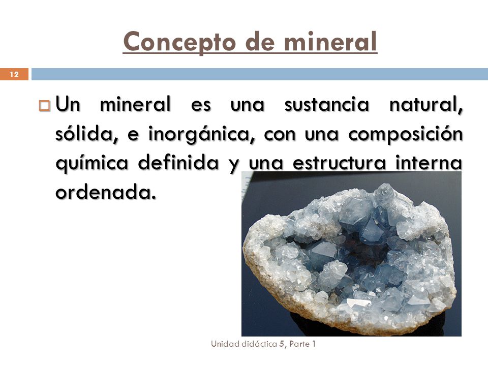 Concepto de mineral
