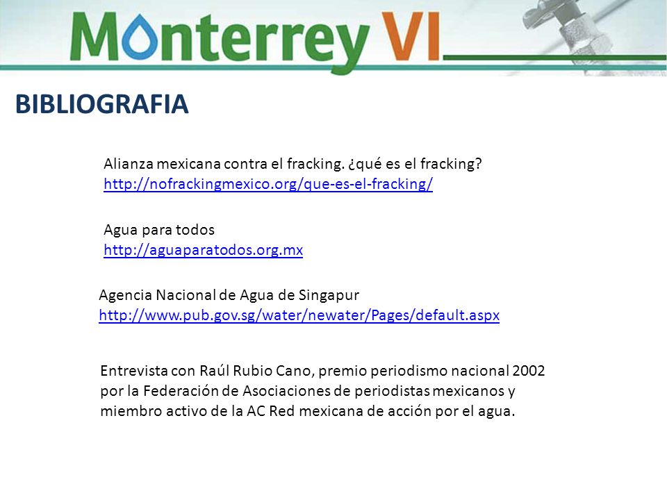 BIBLIOGRAFIA Alianza mexicana contra el fracking. ¿qué es el fracking