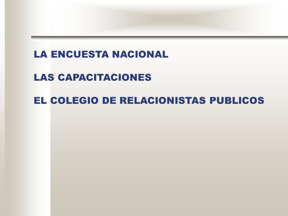 LA ENCUESTA NACIONAL LAS CAPACITACIONES EL COLEGIO DE RELACIONISTAS PUBLICOS