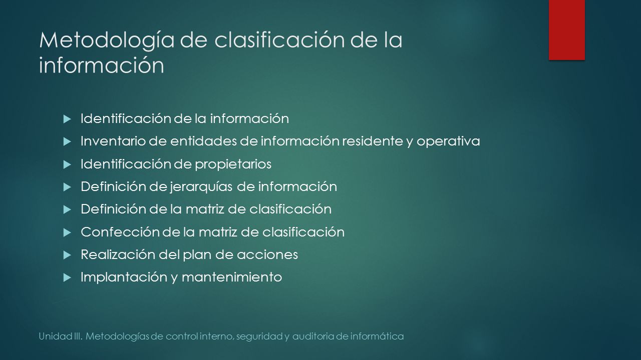 Metodología de clasificación de la información